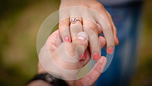 heart ring hands holding shallow depth of field