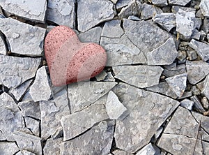 Heart rocks break broken apart divorce valentines day background stay pressure endure emotion psychology feelings - 3d photo