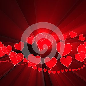 Heart romance valentines background glowing