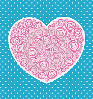 Heart of roses. Vector card