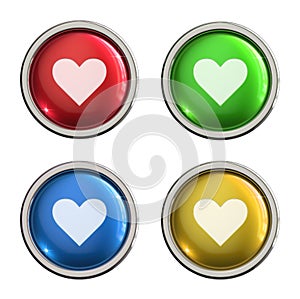 Heart glass button photo