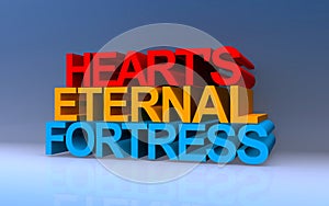 heart\'s eternal fortress on blue