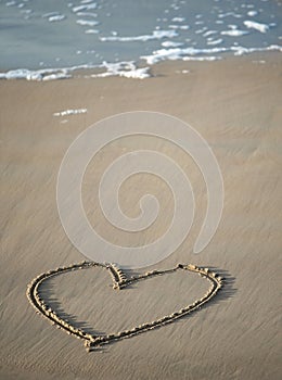 Heart on sand