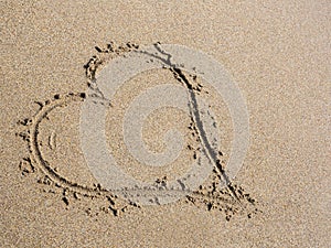 Heart in sand