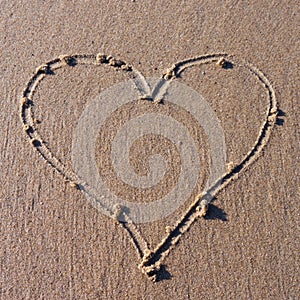 Heart in sand photo