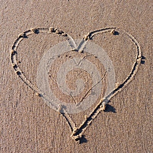 Heart in sand photo