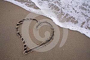 Heart in Sand - Love the Beach