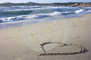 Heart in sand - Sardinia, Italy