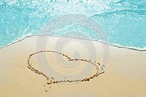 Heart on the sand