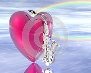 Heart and saxophone