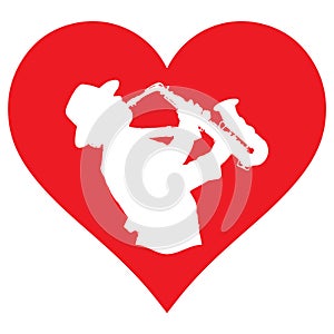Heart and saxophonist. I love playing the saxaphone.