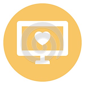 Heart screen, loving Isolated Vector Icon which can be easily modified or edited
