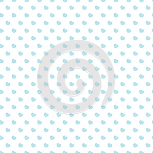 Heart seamless pattern blue color on white background for Happy Valentine's day