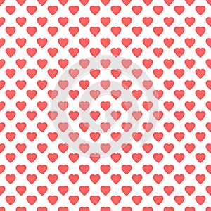 Heart seamless pattern, endless texture. Black hearts on white background, vector illustration. Valentine`s Day Pattern. Anniversa