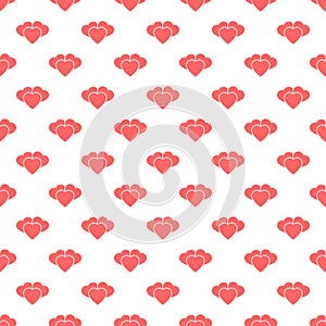 Heart seamless pattern, endless texture. Black hearts on white background, vector illustration. Valentine`s Day Pattern. Anniversa