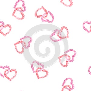 Heart seamless pattern, love background, Valentines day