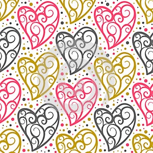 Heart seamless pattern love valentine day romantic