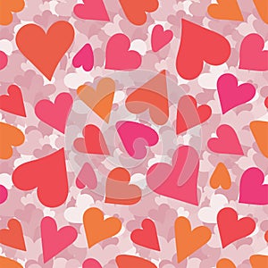 Heart seamless pattern. Vector love illustration. Valentine`s Day, Mother`s Day, wedding, scrapbook, gift wrapping paper, textil