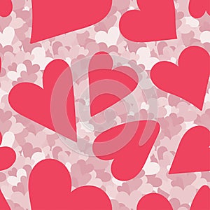 Heart seamless pattern. Vector love illustration. Valentine`s Day, Mother`s Day, wedding, scrapbook, gift wrapping paper, textil