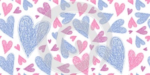 Heart seamless pattern. Vector love illustration. Valentine`s Day, Mother`s Day. Wedding, scrapbook, gift wrapping paper, textil