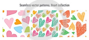 Heart seamless pattern. Vector love illustration. Valentine`s Day, Mother`s Day, wedding, scrapbook, gift wrapping paper, textil