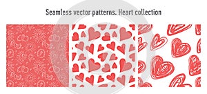 Heart seamless pattern. Vector love illustration. Valentine`s Day, Mother`s Day, wedding, scrapbook, gift wrapping paper, textil