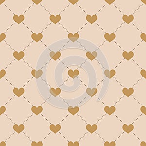 Heart seamless pattern. Vector love illustration. Valentine`s Day, Mother`s Day, wedding, scrapbook, gift wrapping paper, textil