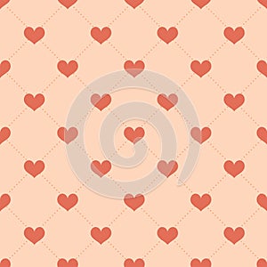 Heart seamless pattern. Vector love illustration. Valentine`s Day, Mother`s Day, wedding, scrapbook, gift wrapping paper, textil