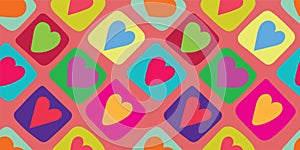 Heart seamless pattern. Vector love illustration. Valentine`s Day, Mother`s Day. Wedding, scrapbook, gift wrapping paper, textil