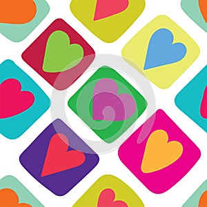 Heart seamless pattern. Vector love illustration. Valentine`s Day, Mother`s Day, wedding, scrapbook, gift wrapping paper, textil