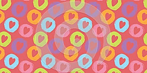 Heart seamless pattern. Vector love illustration. Valentine`s Day, Mother`s Day. Wedding, scrapbook, gift wrapping paper, textil