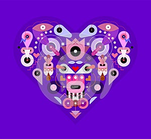 Heart Shape Abstract Design