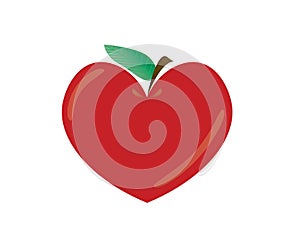 Heart shape apple vector illusration isolated