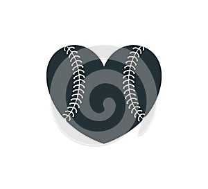 heart shape ball baseball softball stuff vector logo graphic design