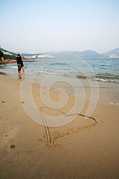 Heart shape on beach