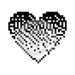 Heart shape with bitmap retro effect