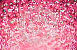 Heart shape bokeh abstract background