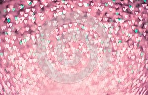 Heart shape bokeh abstract background