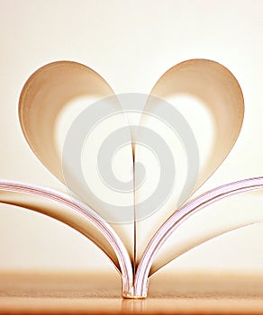 Heart shape of book pages.