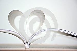 Heart shape of book pages, Love book.