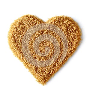 Heart shape of brown sugar