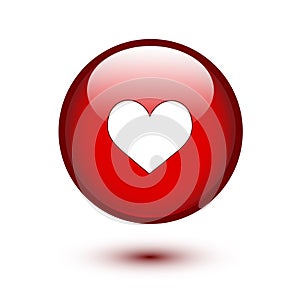 Heart shape on button