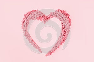 Heart shape of candy pink hearts background banner