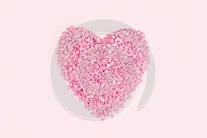 Heart shape of candy pink hearts background banner