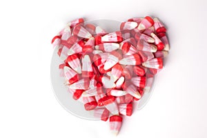 Heart shape of candy for Valentine's Day