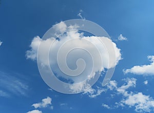 Heart shape cloud in blue sky, natural background