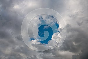 Heart shape of clouds