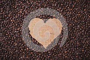 Heart shape coffee beans