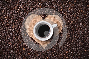 Heart shape coffee beans