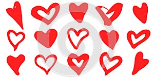 Heart shape collection. Valentine romantic symbols